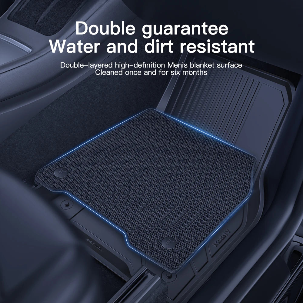 YZ For Tesla Floor Mats Model 3 Y 2021-2024 Car Four Seasons Waterproof Non-slip Floor Mat NEW TPE Special Car Accessories