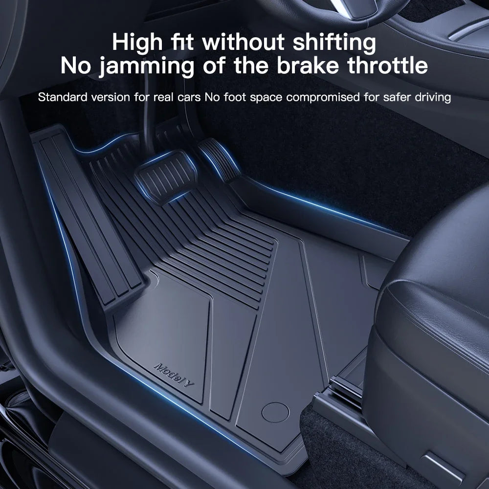 YZ For Tesla Floor Mats Model 3 Y 2021-2024 Car Four Seasons Waterproof Non-slip Floor Mat NEW TPE Special Car Accessories