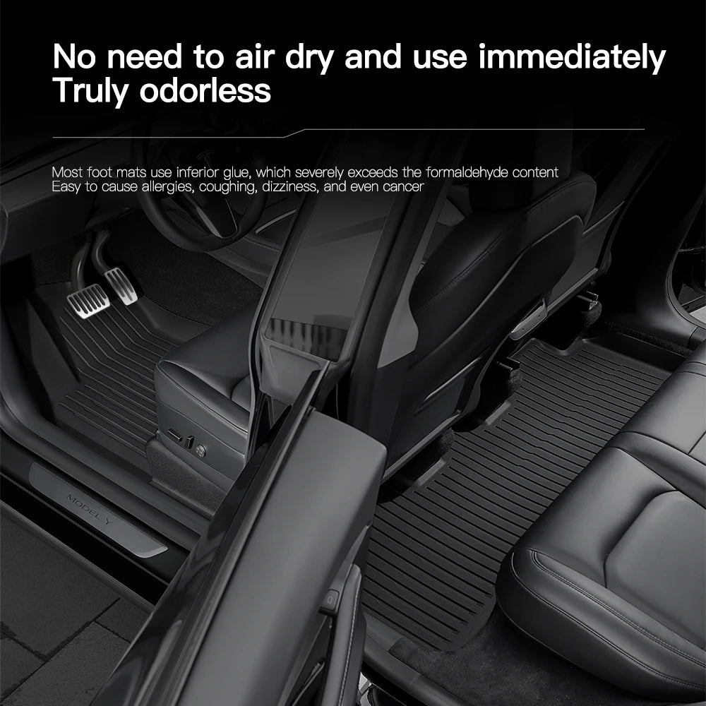 Teslak For Tesla Trunk Mat Model Y Model 3 Floor Mat 2021-2024 Luggage Mat   TPE waterproof Anti-Slip Set Floor Liner Mat